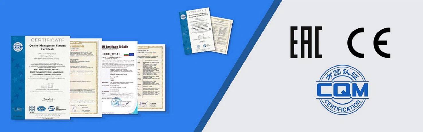 Aolida Elevator Qualification Certificates